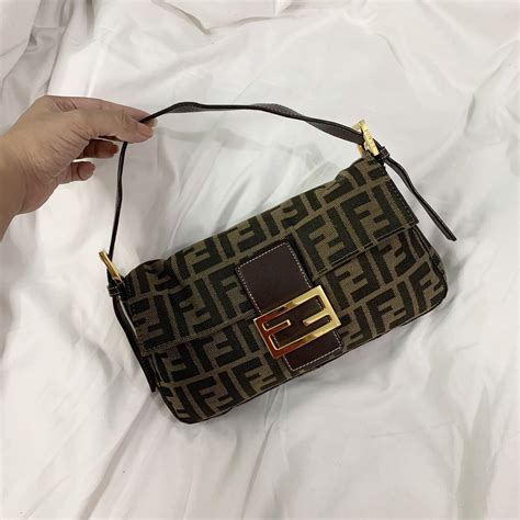 fendi small zucca jacquard bag|vintage Fendi baguette bag.